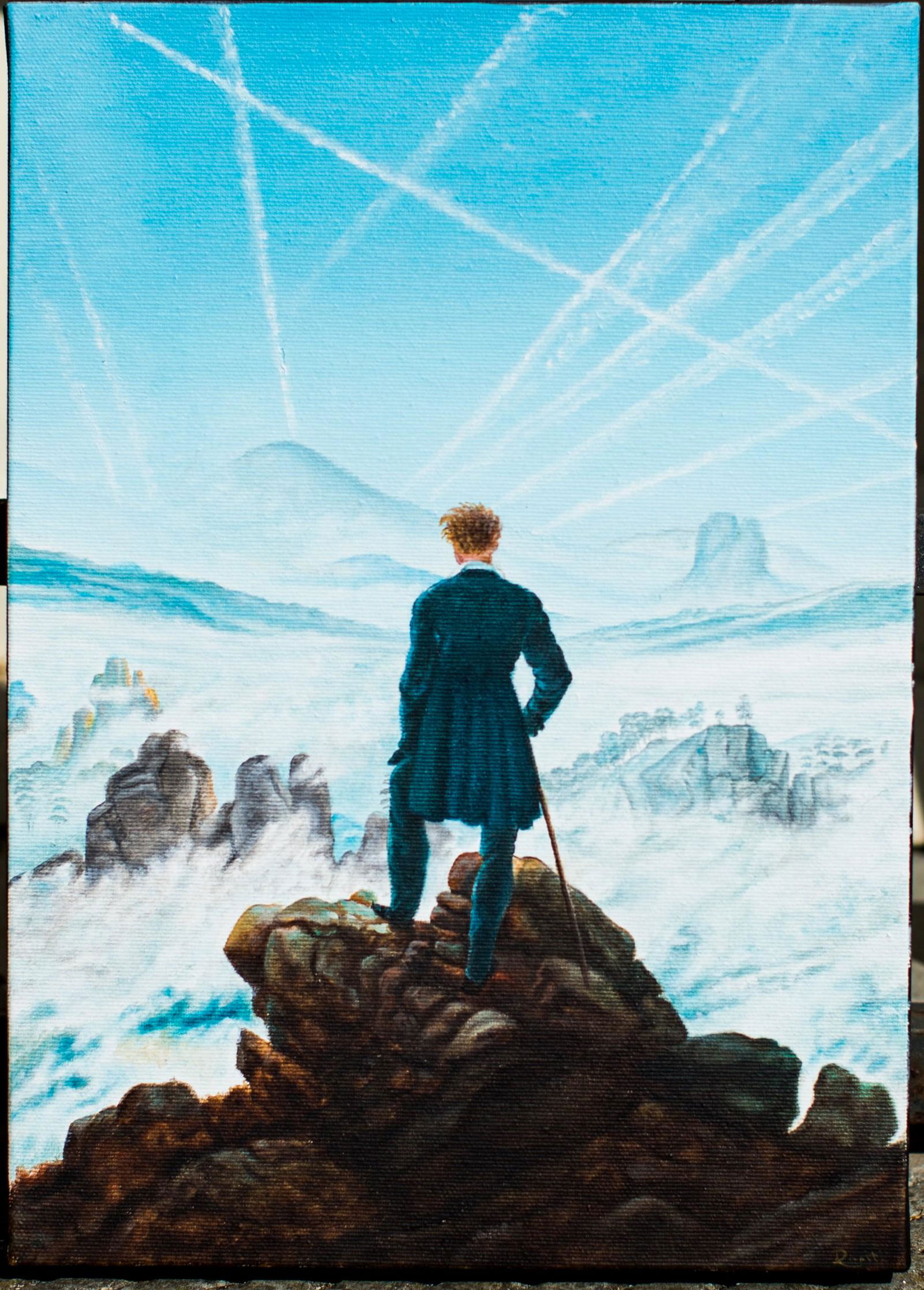 Il viandante sul mare di nebbia con scie chimiche (1 of 2)