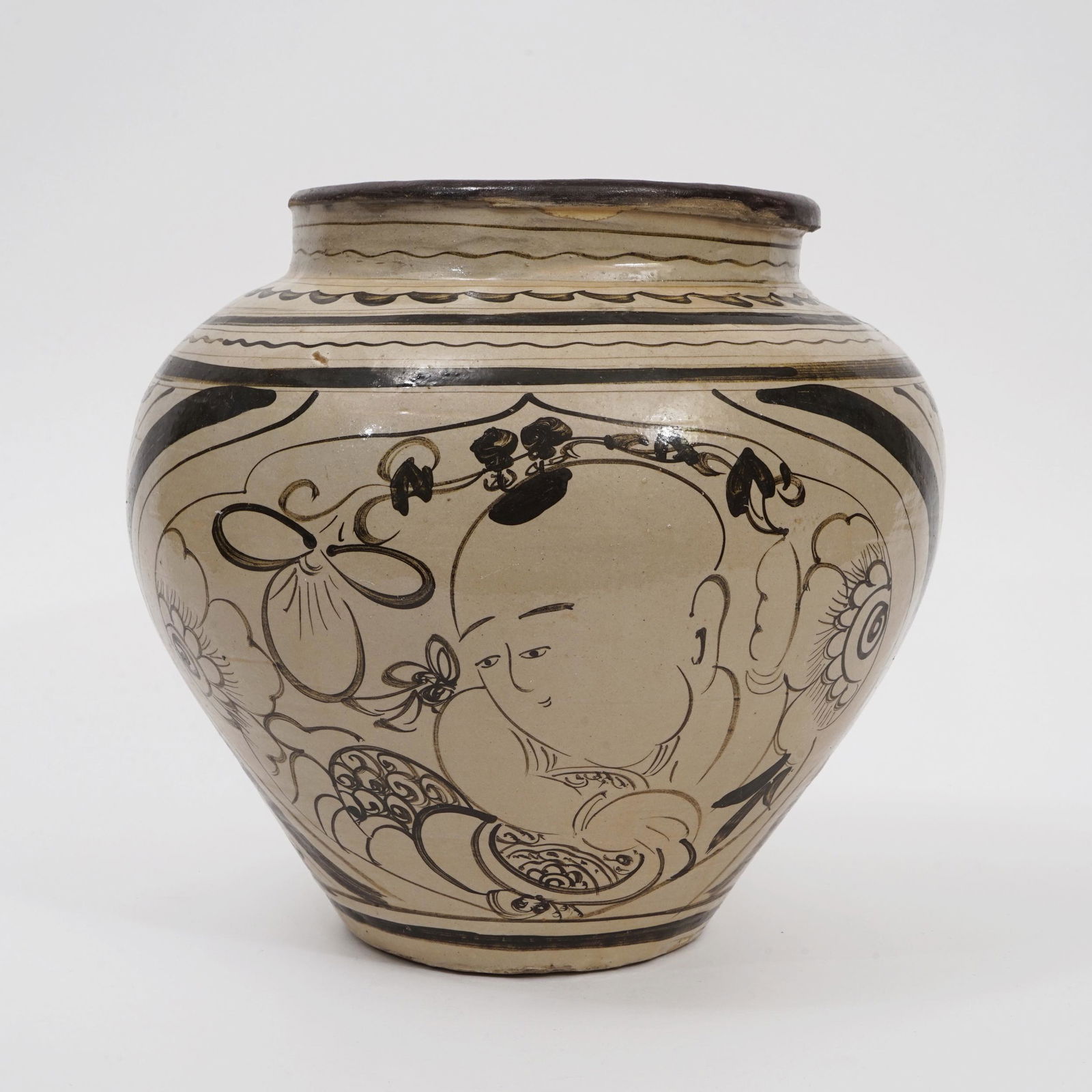 A black flower baby play jar with white background (1 of 8)