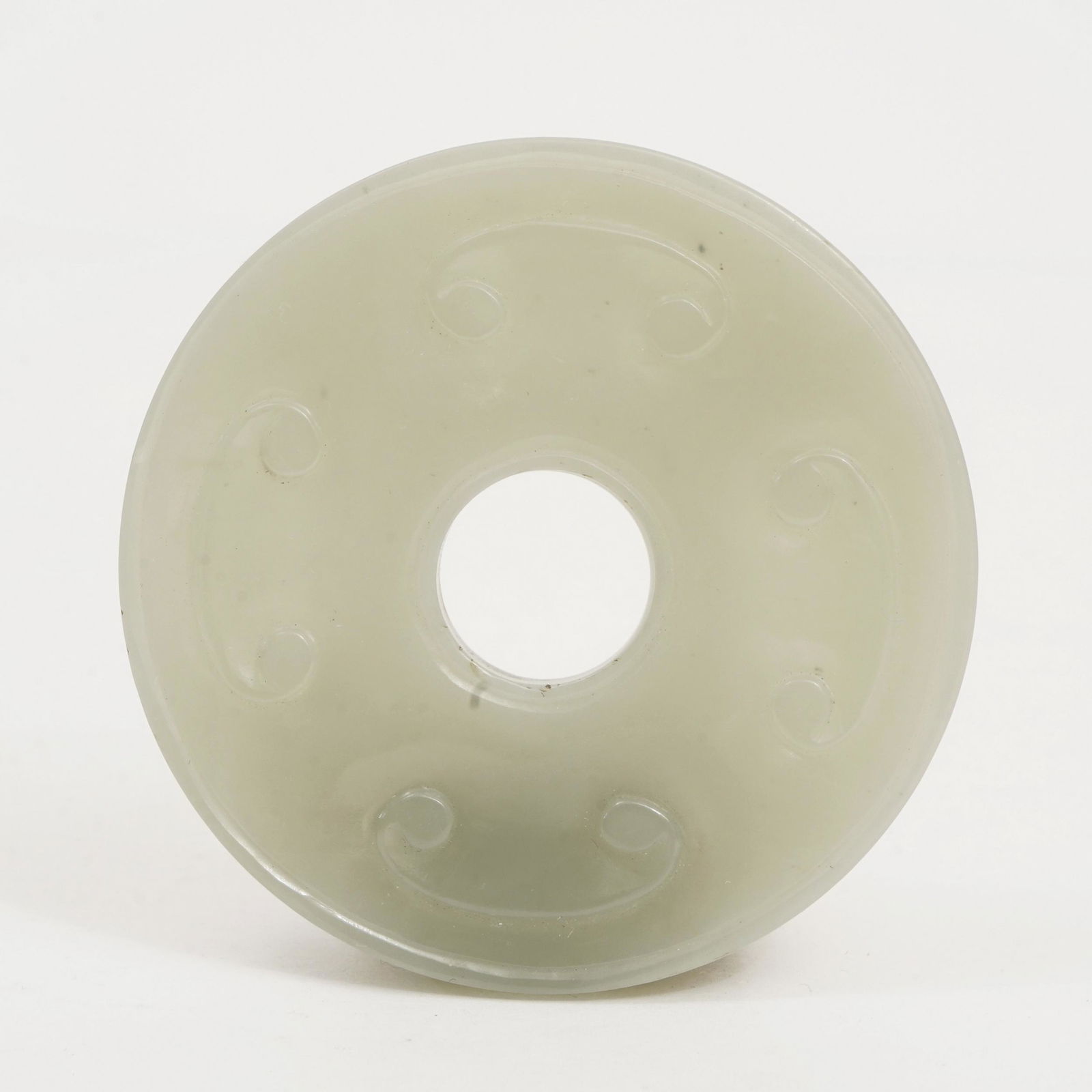 A Piece of Hetian White Jade Bi, Qing Dynasty (1 of 4)