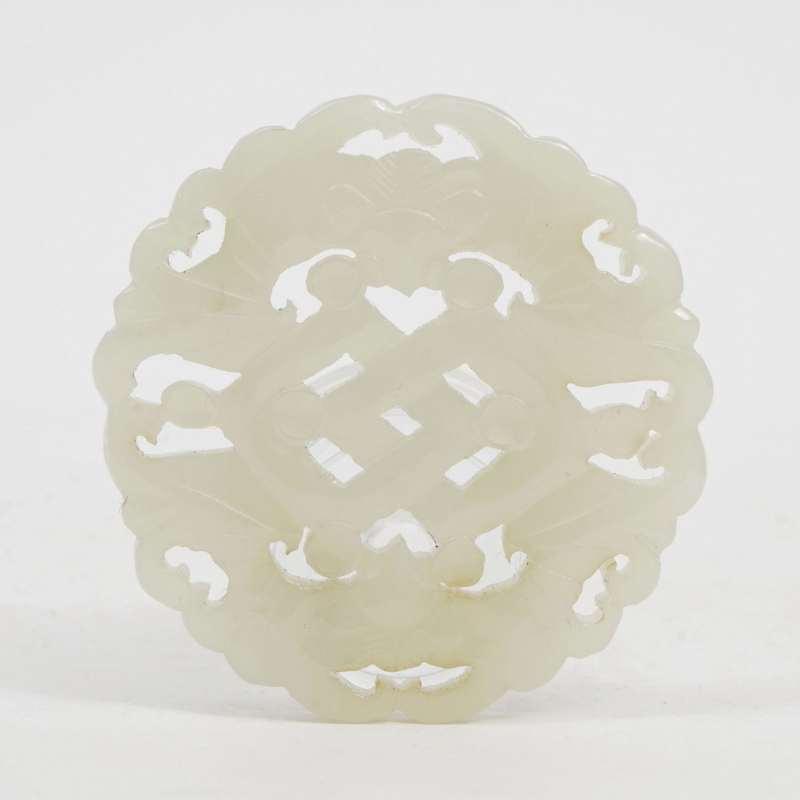 Carved Hetian White Jade Pendant in Bats Shape, Qing (1 of 5)
