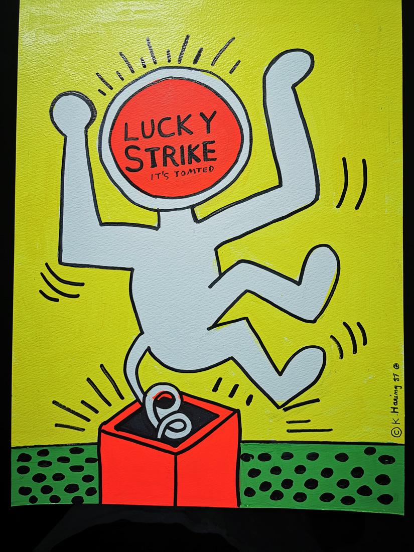 Watercolor Keith Haring: 11.6"x15,8" Watercolor on paper whit sign and seals