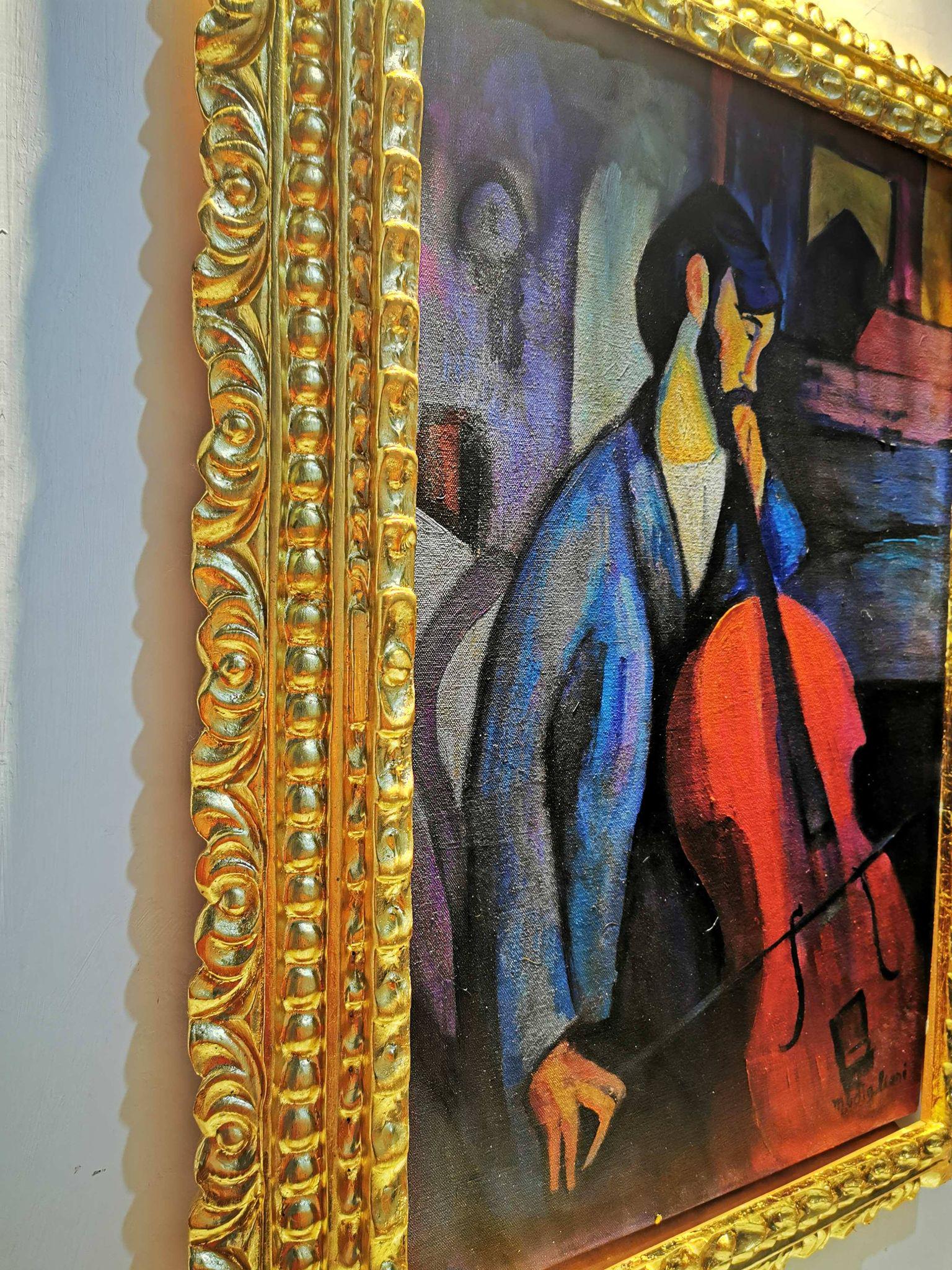 Fine painting signed Amedeo Modigliani: Measures : Framed: 54 x 74 cm aprox., not framed: 40 x 60 cm.