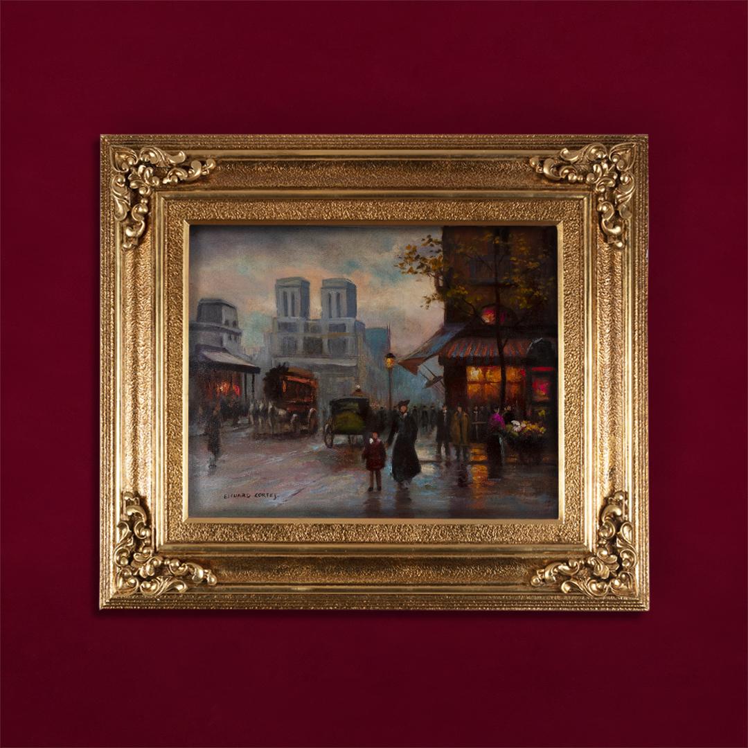 Fine painting Edouard Cortes: Measures : 11.5"x 8" inches. aprox.