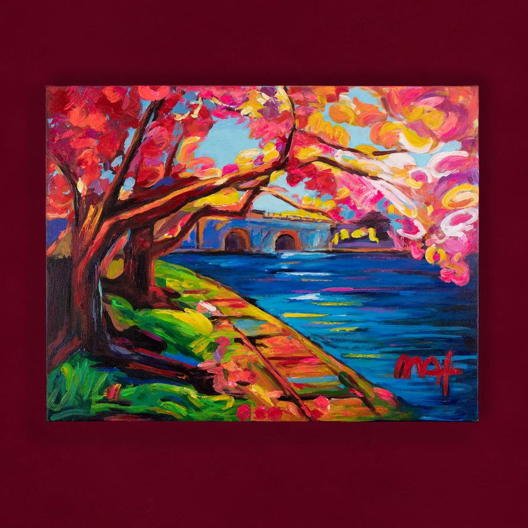 PETER MAX - Cherry Bloom: PETER MAXACRYLIC ON CANVAS24”X32”