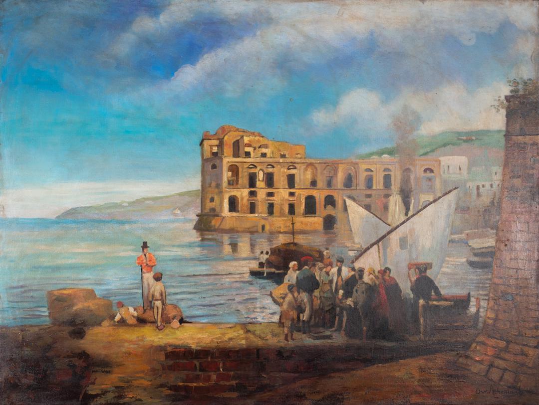 Fine Painting Oswald Achenbach: present to the Prince Regent, future King George IV of England