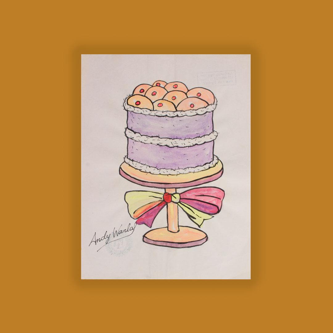 Fine watercolor signed Andy Warhol (1 of 2)