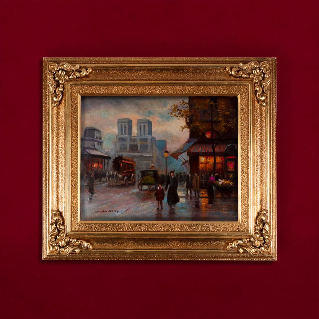 Fine Painting Oil on Canvas, Signed Edouard Cortes: Edouard LÃ©on CortÃ¨s fue un artista postimpresionista francÃ©s de ascendencia francesa y espaÃ±ola. Es conocido como "Le PoÃ¨te Parisien de la Peinture" o "el Poeta parisino de la pintura"