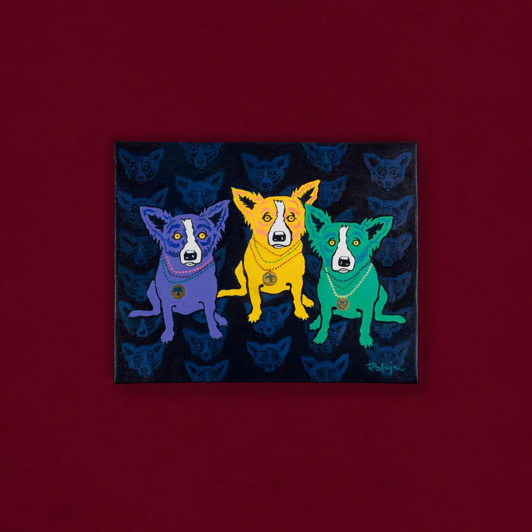 Fine Painting Acrylic on canvas , Signed George: Born and raised in Cajun Country, Louisiana, U.S.A., artist George Rodrigue portrayed on his canvas what he feared was his dying heritageâ€”-including its land, people, traditions, and mythology.