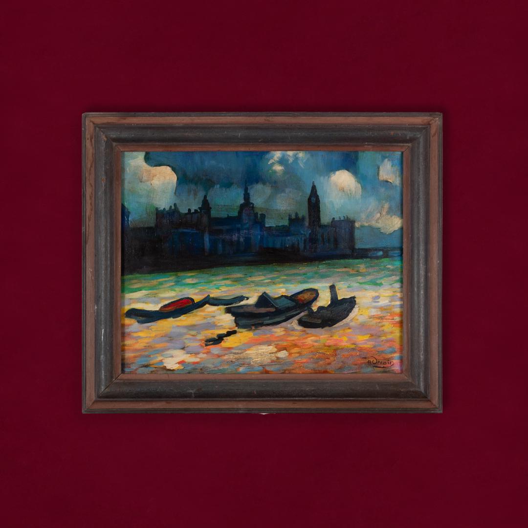 Fine antique painting signed Andre Derain: Oil on canvas