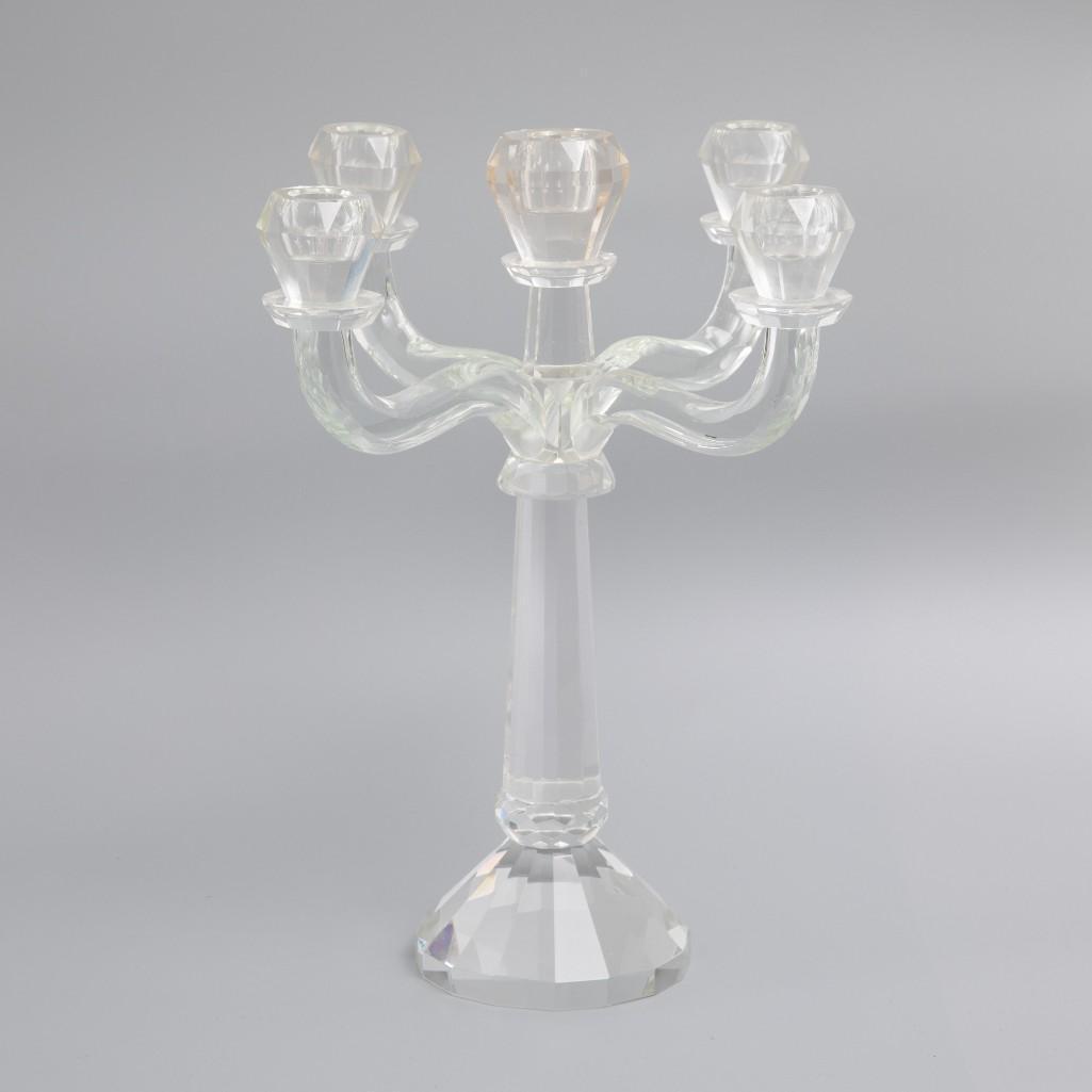 art deco cut glass candelabra: 5 light art deco cut glass candelabra. 14.5"H x 12"w