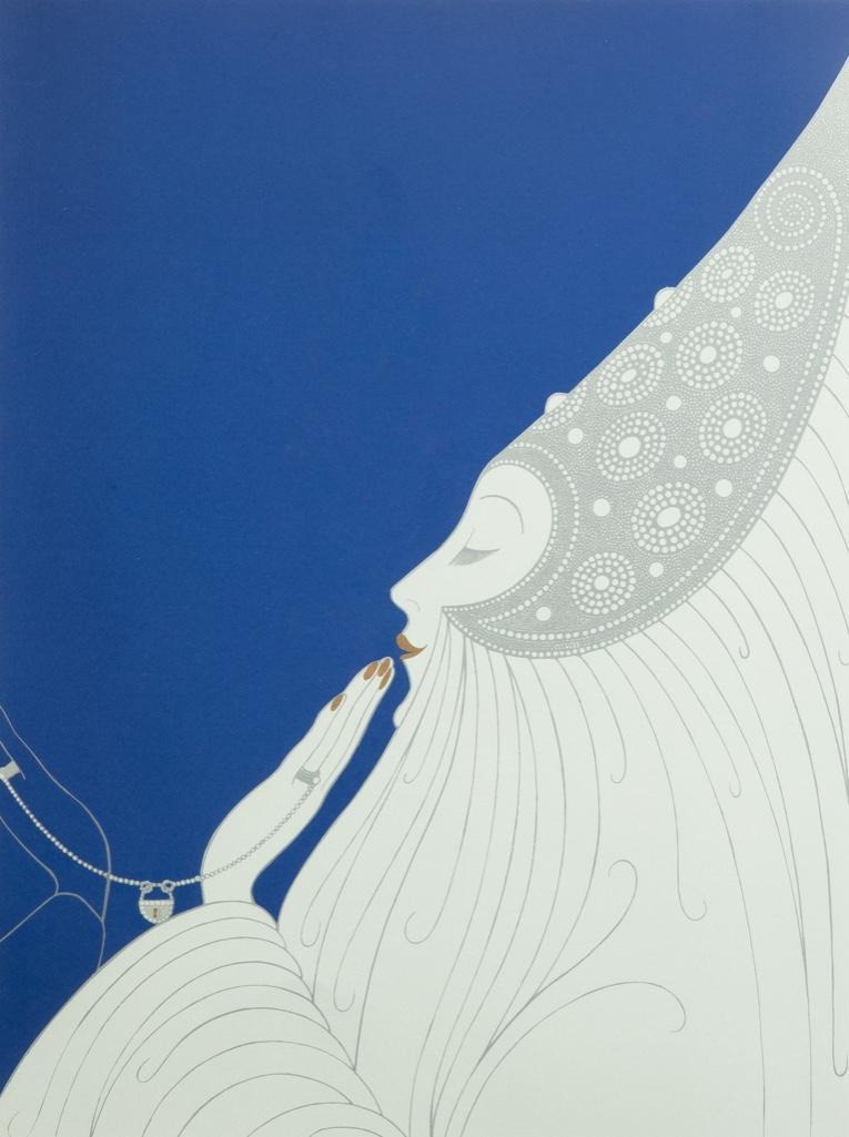 Erte 20th Century Signed Serigraph on Paper: Erte (Romain de Tirtoff) 20th century Serigraph on Paper "Bride". Circa 1980. Signed in Pencil. Erte is perhaps most famous for his elegant fashion designs which capture the art deco period in which h