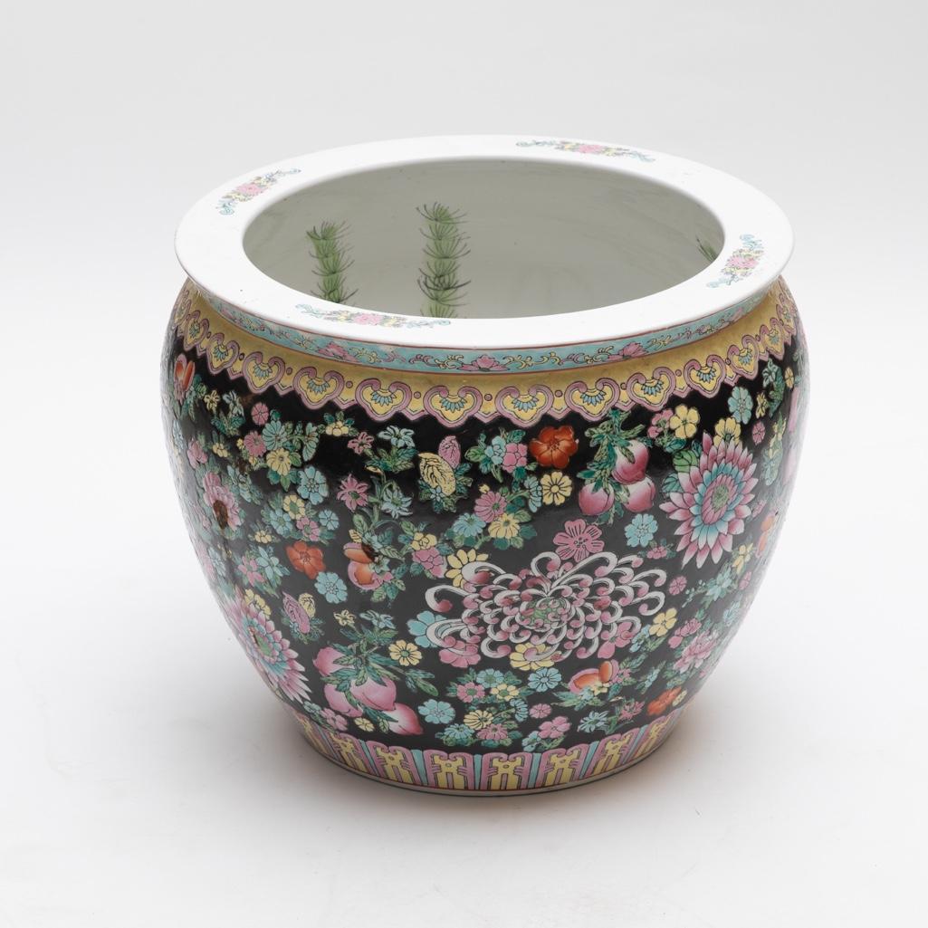 20th Century Large Hand Painted Chinese Jardiniere (1 of 5)