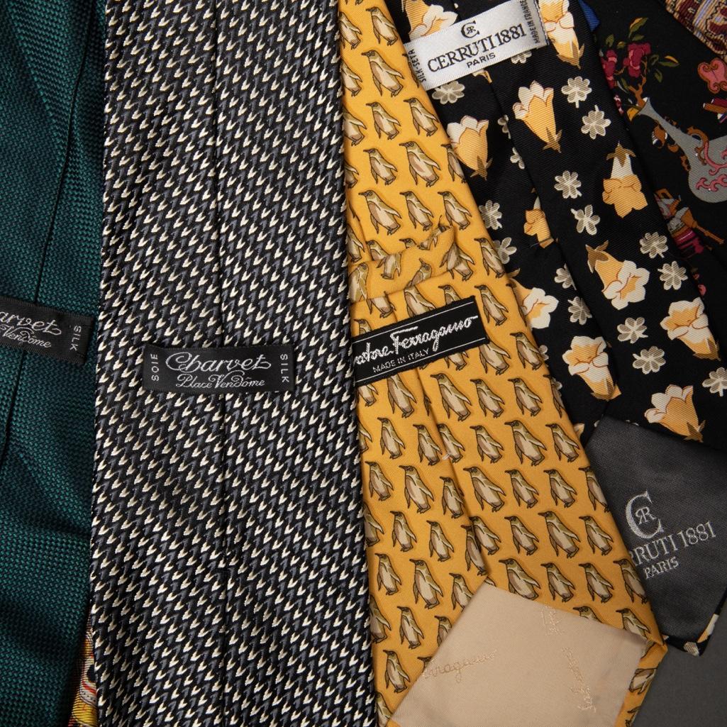 19 Silk designer ties including cerrutti, charvet, (1 of 8)