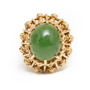 14K Gold and Jade Ring
