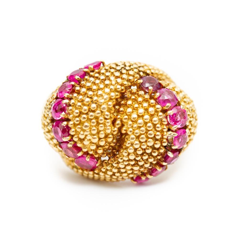 GIA 18K Italian Gold, Ruby and Diamond Ring (1 of 5)