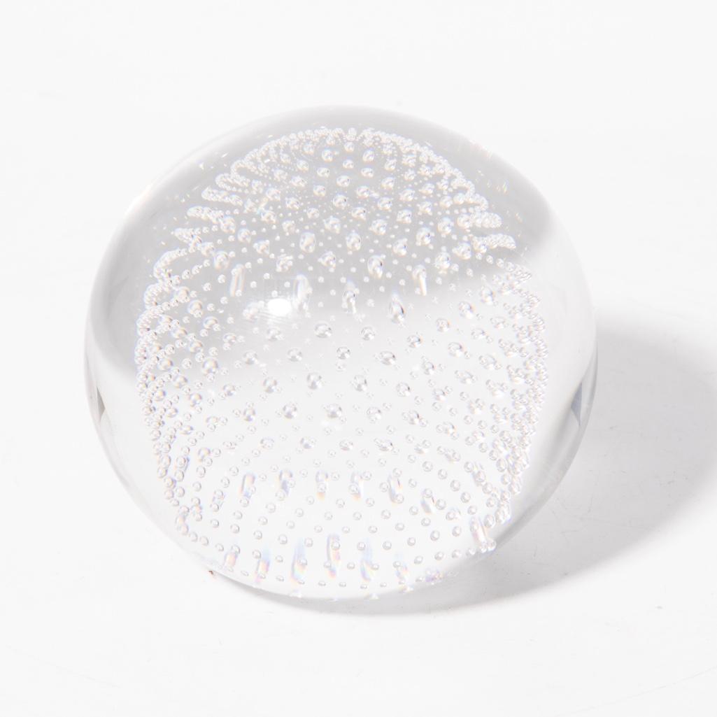 Signed Val ST. Lambert Crystal Paperweight (1 of 4)