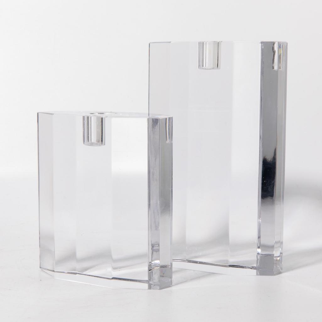 Pair of Signed Orrefors Crystal Candle Holders (1 of 3)