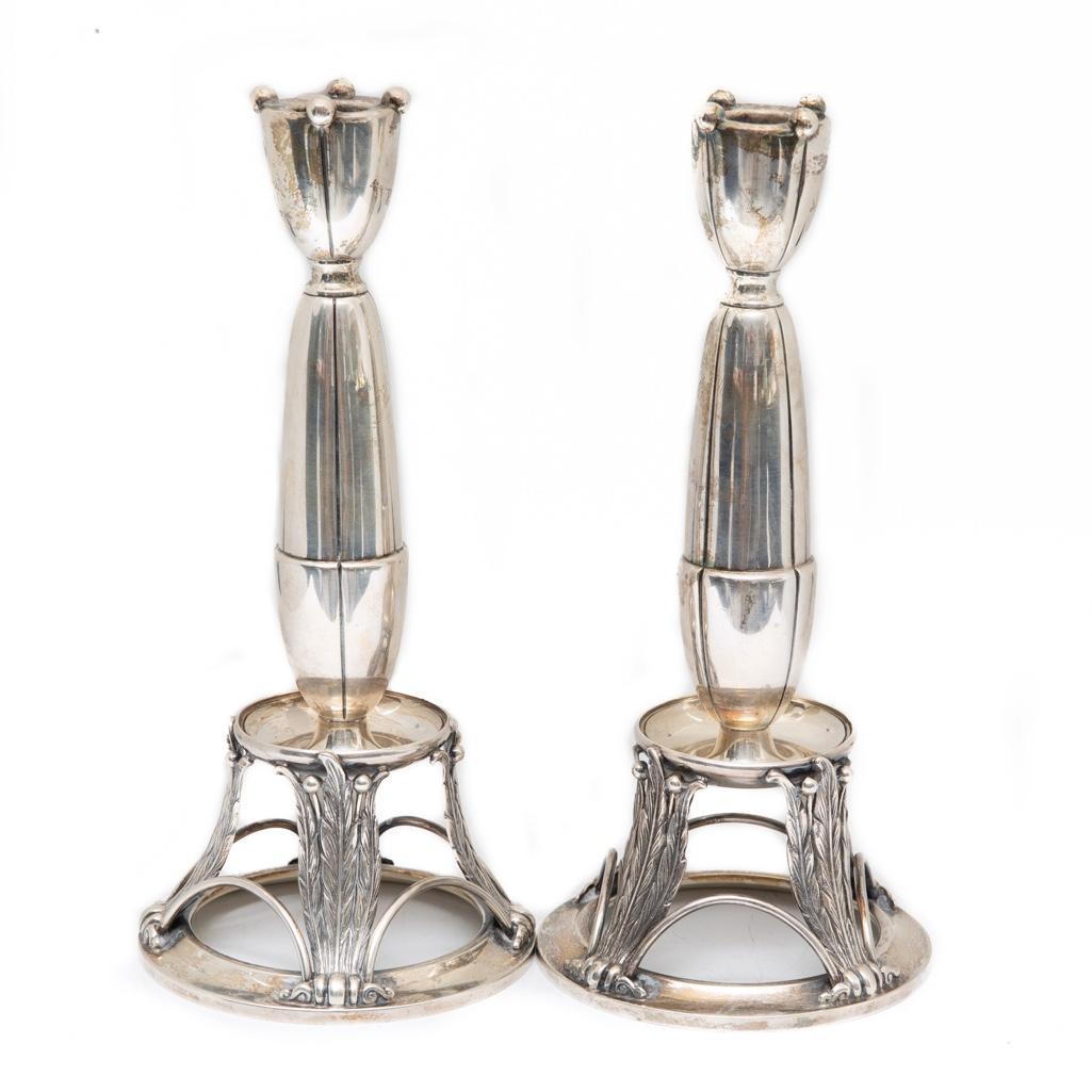 Pair of Richard Dimes Signed Sterling Candlesticks (1 of 5)