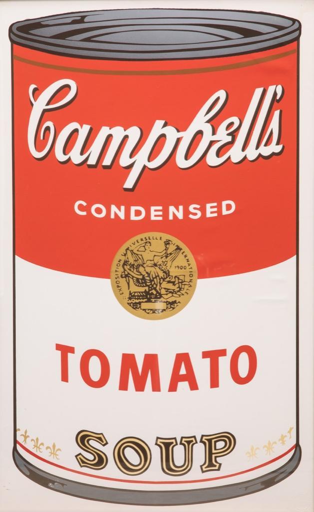 Andy Warhol Signed Leo Castelli Campbell Soup: Andy Warhol (American, 1928 - 1987), Campbell Soup, Andy Warhol pencil signed lower right, gallery impressed stamp lower right "LEO CASTELLI GALLERY 4 EAST 77TH NEW YORK 10021". Unframed approx. 34" x