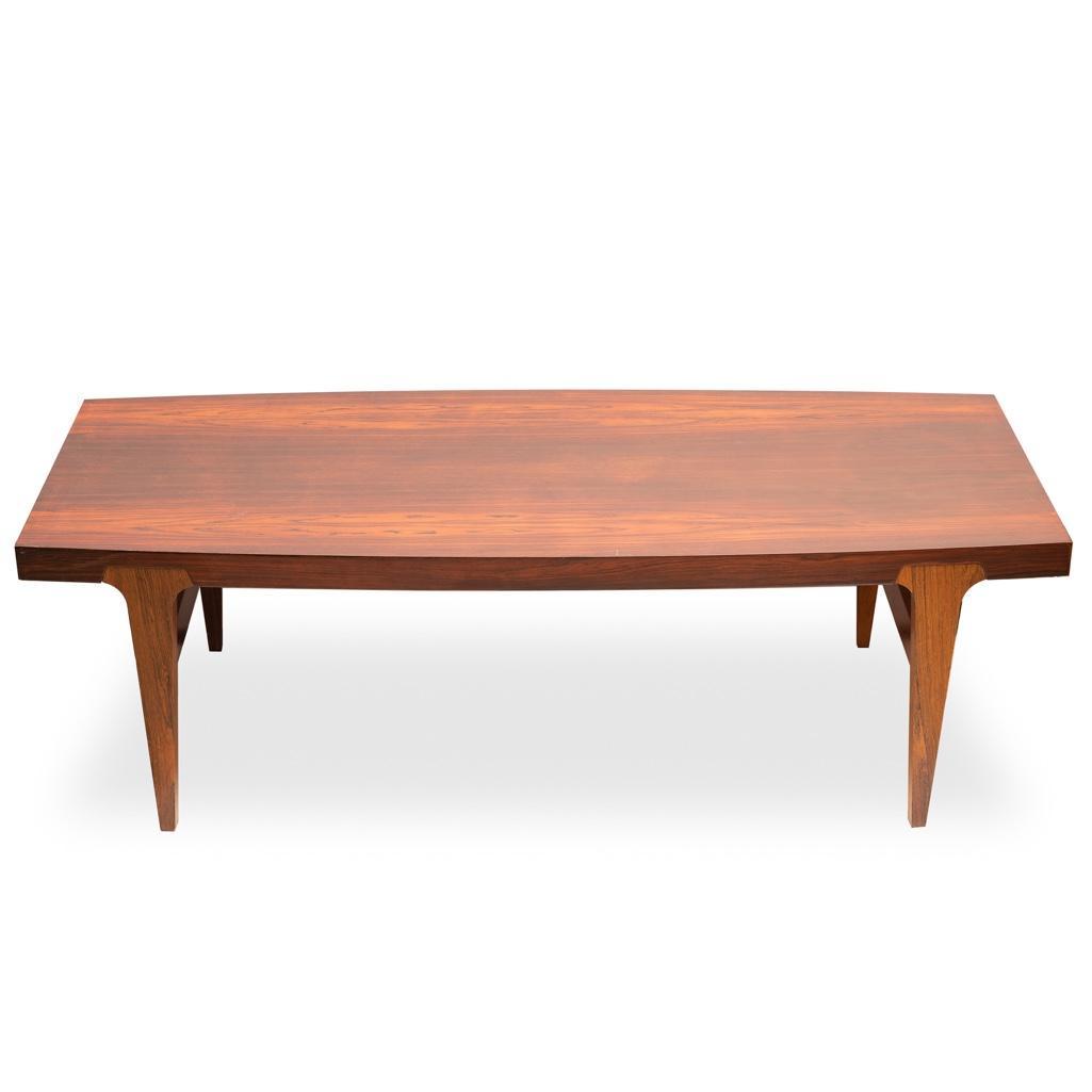 Mid Century Scandinavian Rosewood Coffee Low Table: Mid Century Beautiful Scandinavian Rosewood Coffee low center table. Measure 20"H x 63"W x 25"D