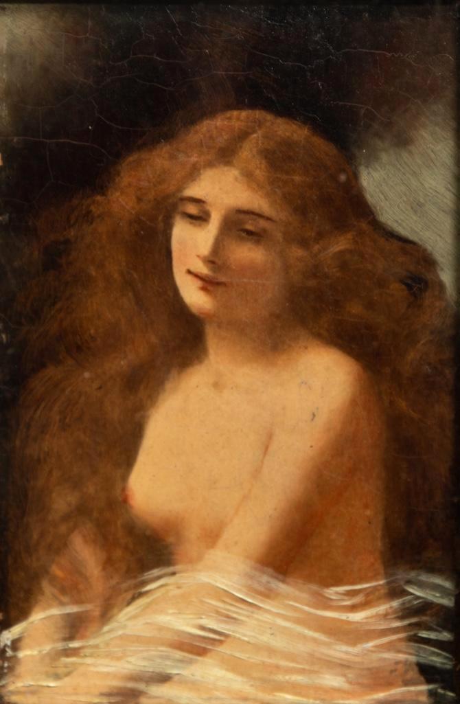 Angelo Asti Late 19th Century Oil on Panel: Angelo Asti "Attrib" Late 19th Century Oil on Panel Signed Partially Legible Signature LR. 11.5"W x 13"H x 3.25"D Frame and 4"W x 6"H Art Approx