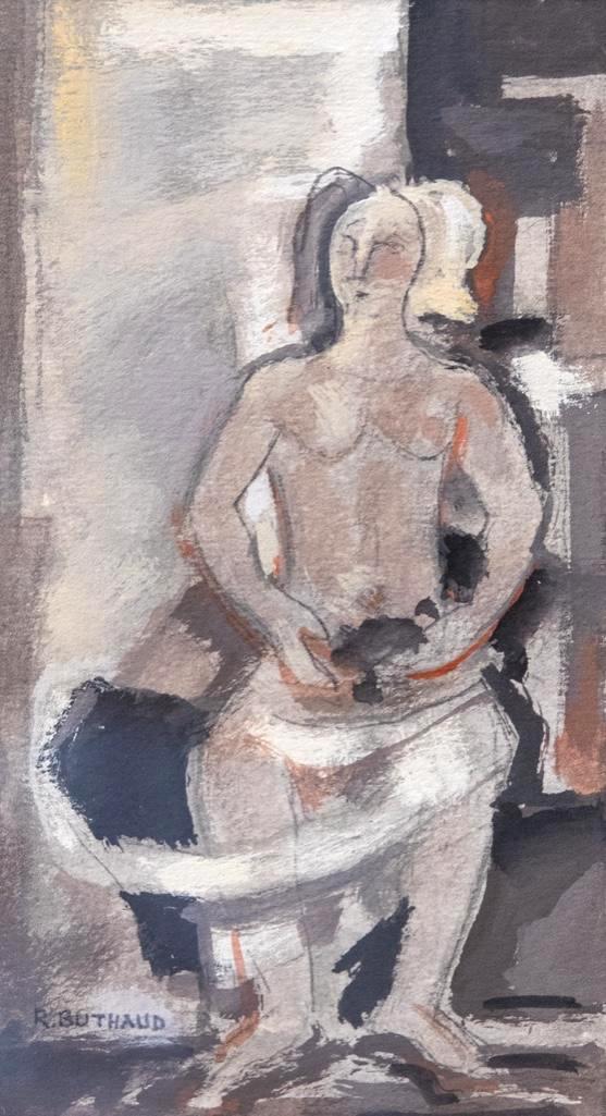 RenÃ© Buthaud Midcentury Nude Study, Signed Gouache on: Rene Buthaud mid century nude study, signed gouache on paper Provenance: The artist, collection Michel Fortin, Paris: Collection of Stephen Engel, Florida: Literature: CruÃ¨ge, RenÃ© Buthaud. Ren�
