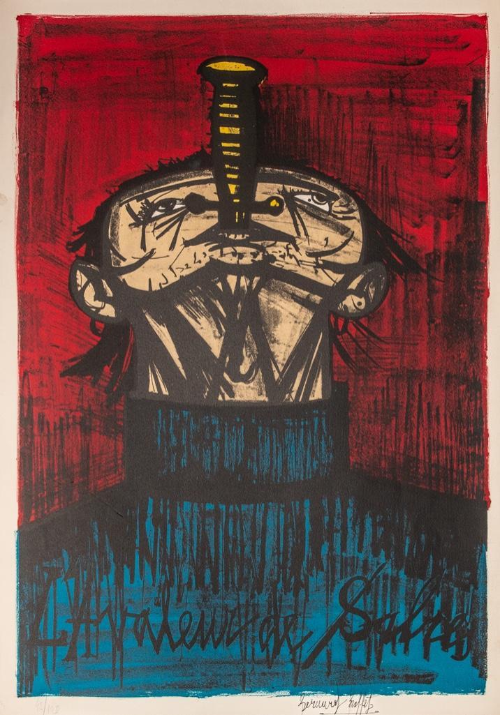 Bernard Buffet Signed Lithograph: Bernard Buffet lithograph signed in Pen and numbered in pencil out of 120. This came out of a series called "Mon Cirque" 28 3/8 x 20 1/4'' Bernard Buffet was born in Paris in 1928, spending most of hi