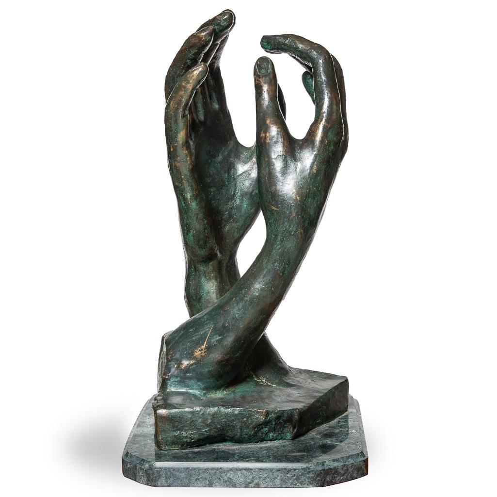Vintage 22 Inch Rodin Bronze "The Cathedral" (1 of 12)