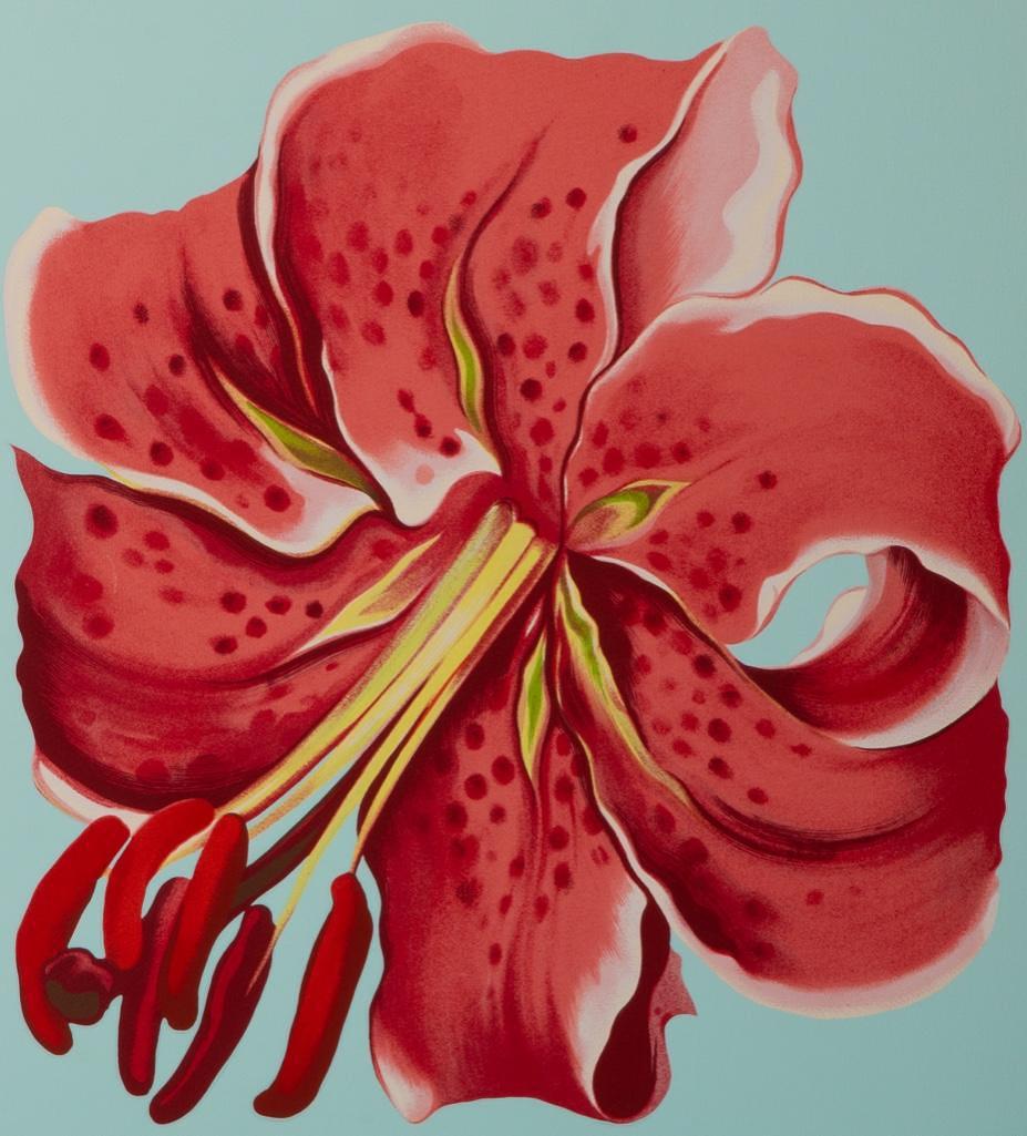 Lowell Nesbitt Signed Tiger Lilly Lithograph (1 of 8)