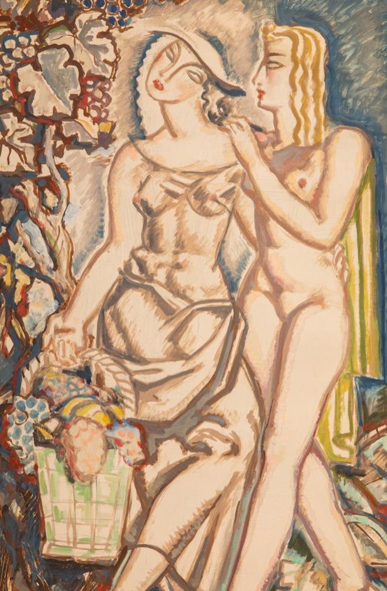 Rene Buthaud original signed mixed media painting on: Rene Buthaud original signed mixed media painting on canvas circa 1930 Provenance: The artist,Michel Fortin, Paris Collection of Stephen Engel, Florida; Exhibited: RenÃ© Buthaud: Collection of the A