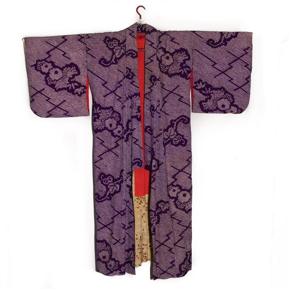 circa 1900 Meiji Japanese antique handwoven silk kosode (1 of 3)