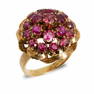 Ring, GIA Gold and Ruby Harem dome Ring