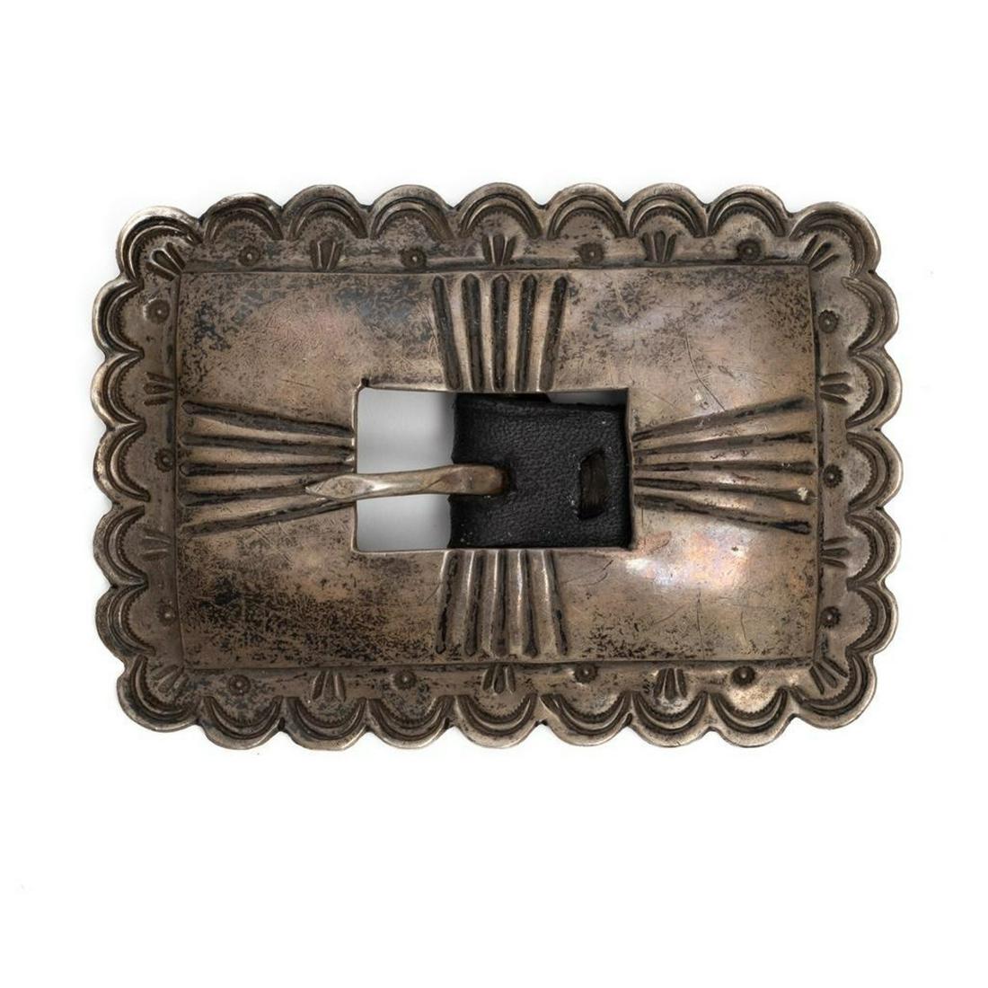 Navajo Circa 1930's Sterling Silver Belt Buckle (1 of 4)