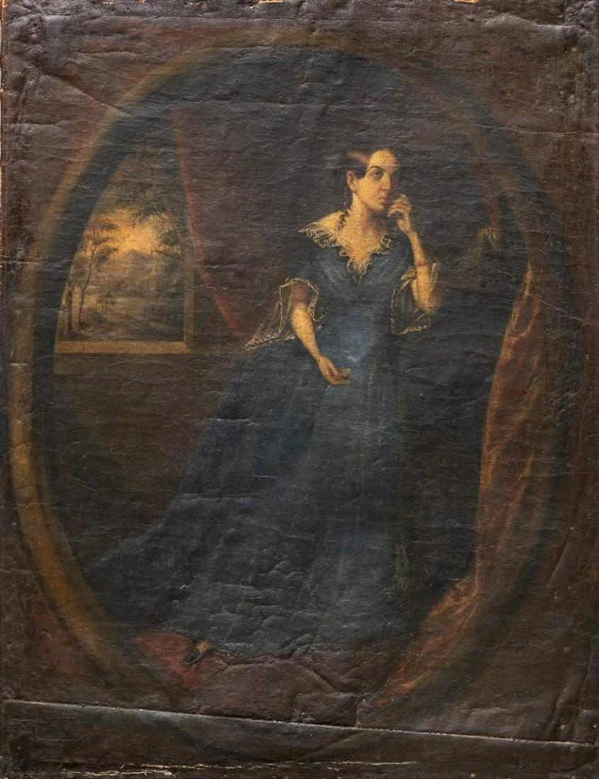 American, ca. 1850, finely painted portrait oil on (1 of 6)