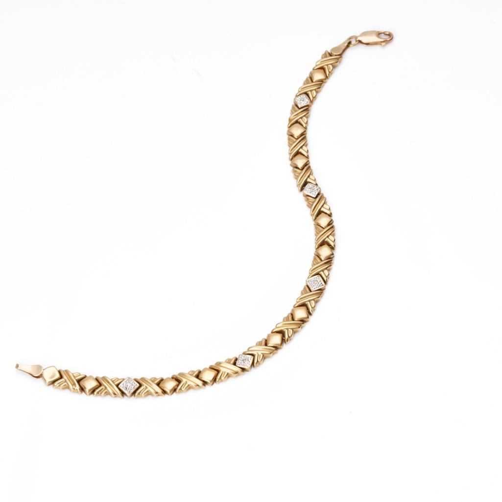 14K Gold and Diamond vintage estate Bracelet (1 of 8)
