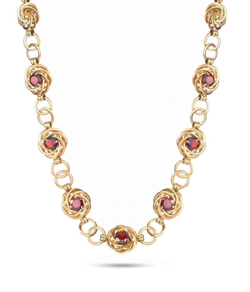 GIA Authentic Tiffany and Co. 14kt gold and Garnet necklace Circa 1960 (1 of 11)
