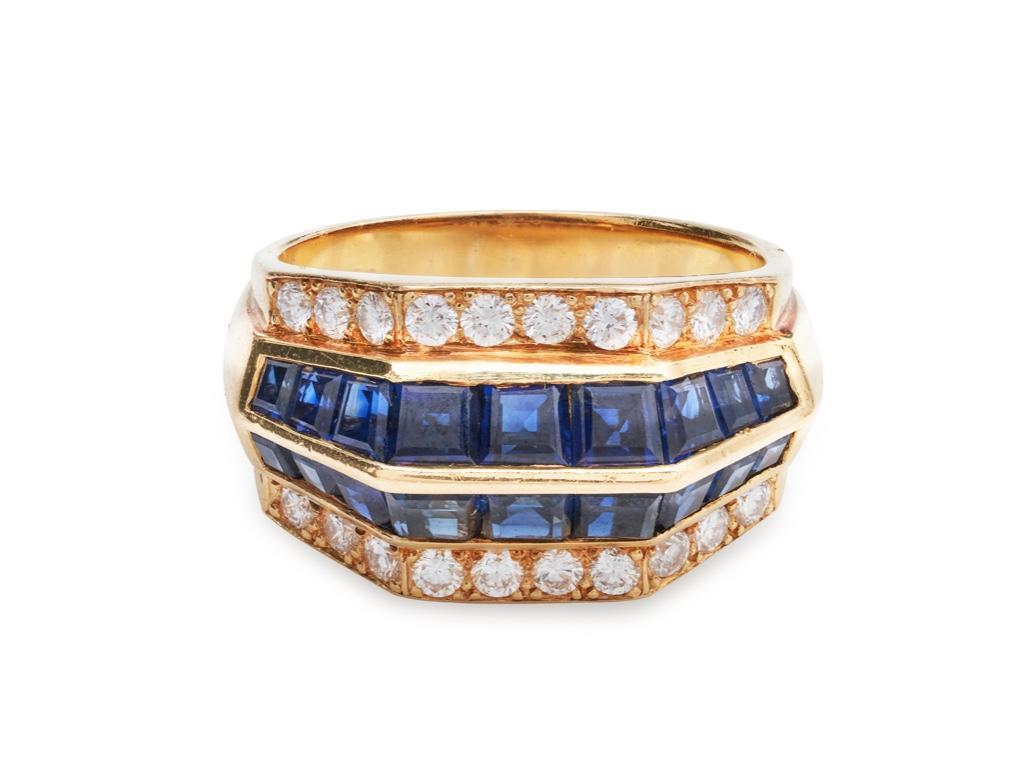 Ring, Oscar Heyman 2.55ctw Blue Sapphire & Diamond Ring (1 of 9)