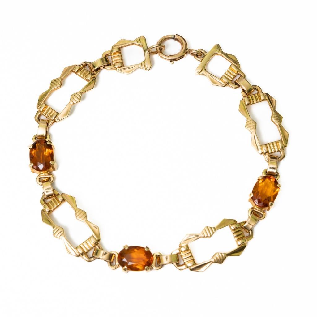 Tiffany and Co Bracelet Signed Citrine Mounted 14K Gold (1 of 4)