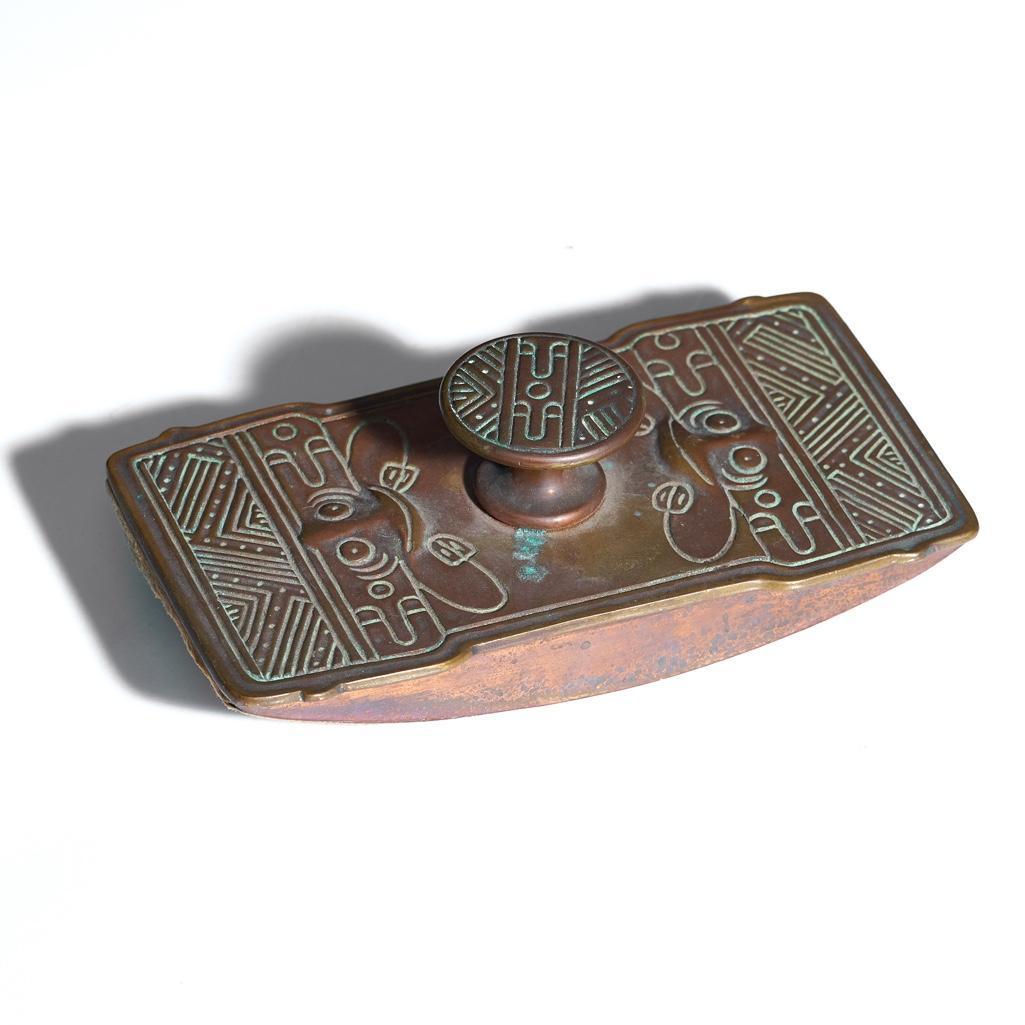 Tiffany Studios, New York, Bronze Rocker Blotter in American Indian Pattern (1 of 10)