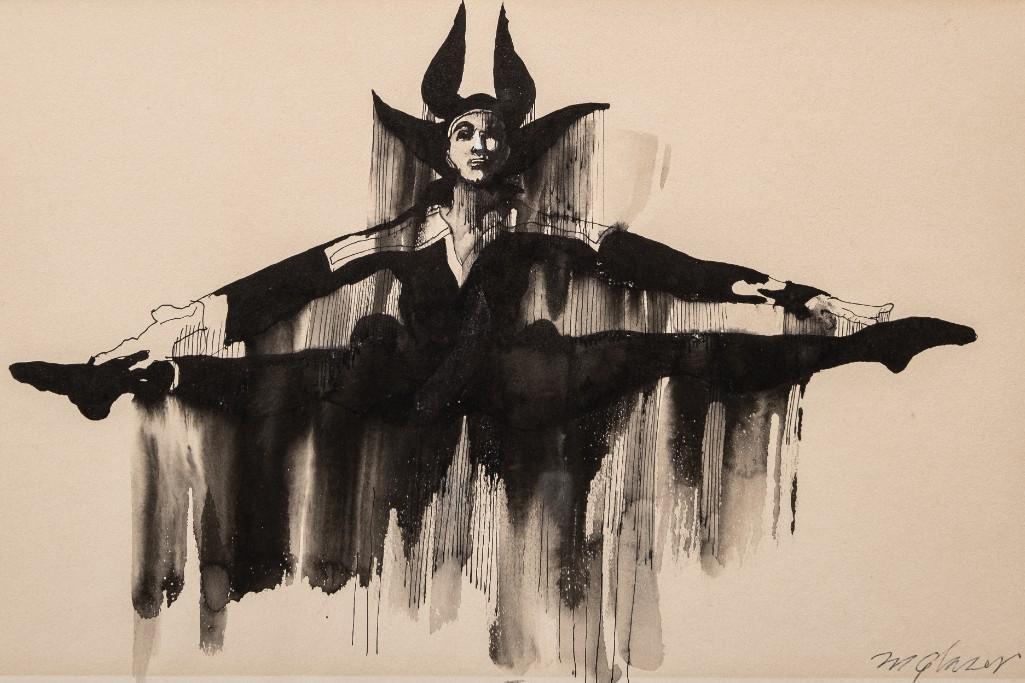 Milton Glaser (American, born 1929) Pen & Ink Wash on Paper: Signed Milton Glaser (American, born 1929). Royal Danish Ballet. A hand painted original poster design in pen & ink for the Royal Danish Ballet Performances at the New York State Theater, November 23