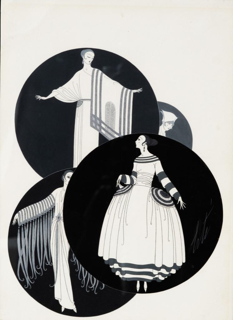 ErtÃ© Signed Gouache & Ink Costume Design on Paper (1 of 8)