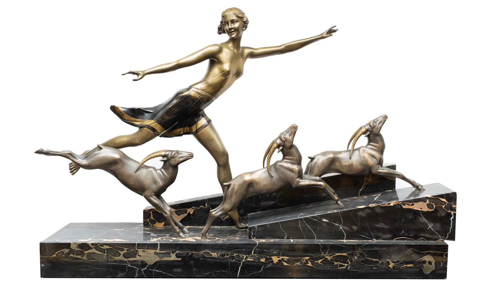 D. H.Chiparus (Romanian/French,1886 - 1947). Art Deco Bronze Figural Group, Editions Revreyolis, (1 of 12)