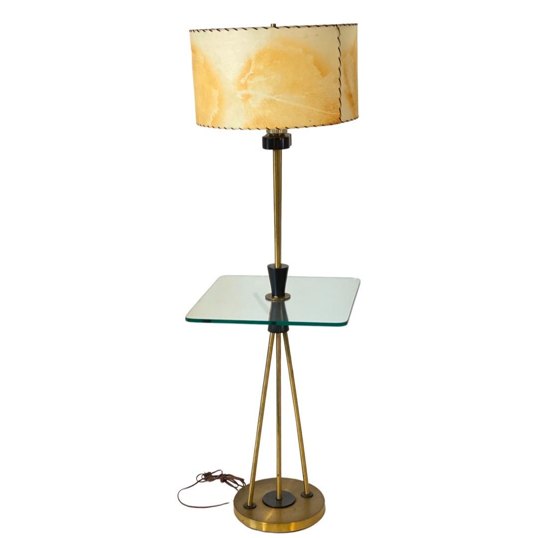 Mid-Century Modern Floor Lamp with Spun Fiberglass Shade (1 of 6)