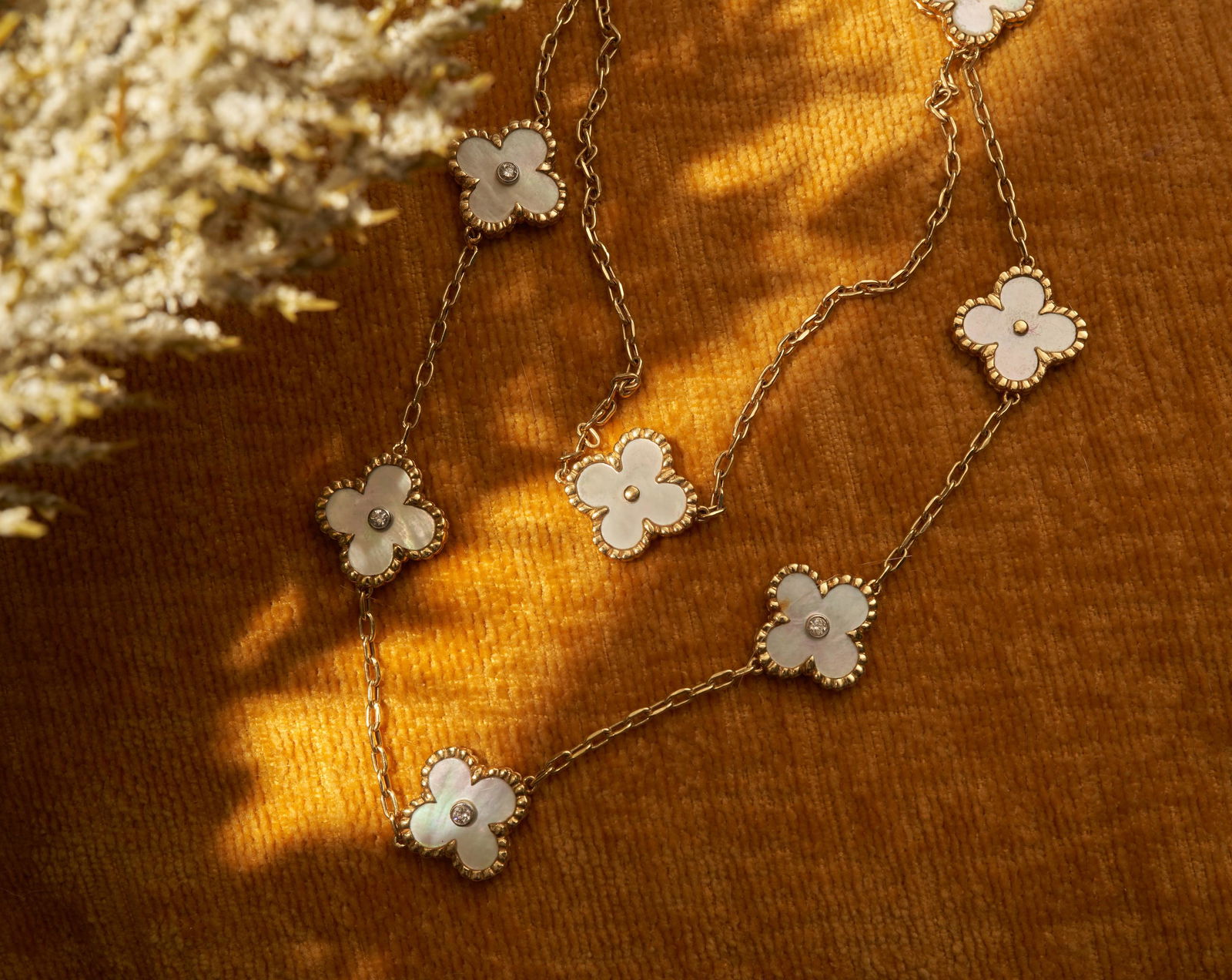 18kt Gold, Mother-of-Pearl, and Diamond Necklace (1 of 9)
