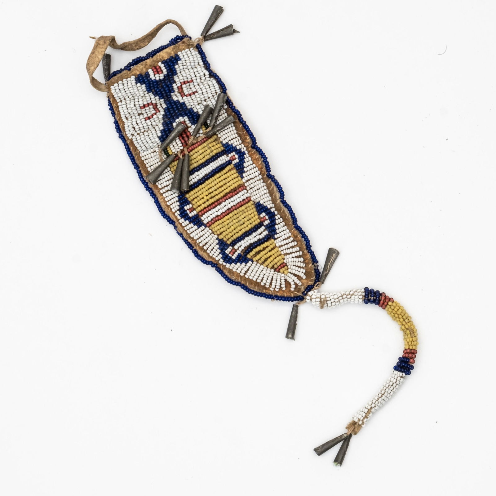 Antique Native American Sioux Beaded Leather Knife Sheath (1 of 8)