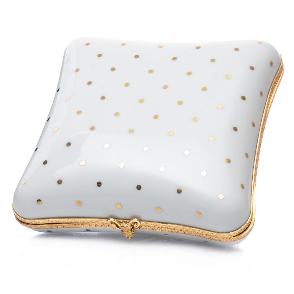 Artoria Limoges, Pillow-form Porcelain Box for Caron, French Perfume House (1 of 6)