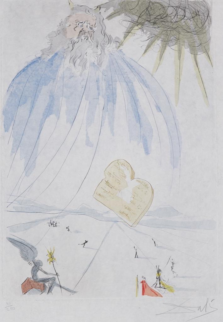 Salvador Dali (Spanish, 1904 - 1989). "Moses", signed engraving from Our Historical Heritage Suite (1 of 7)