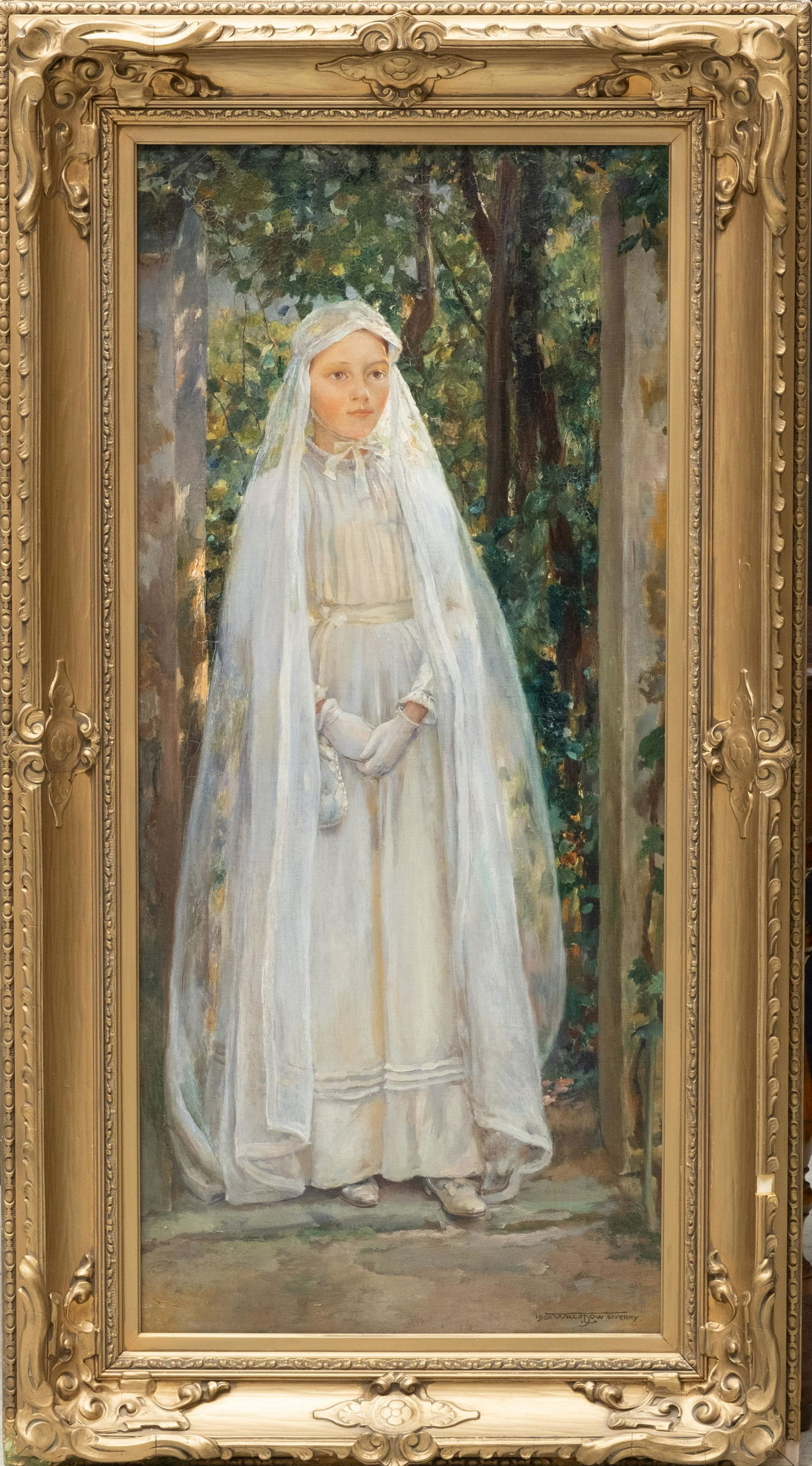 Signed Will Hicok Low, 'Young French Girl'. Oil on Canvas, circa 1901 (1 of 7)