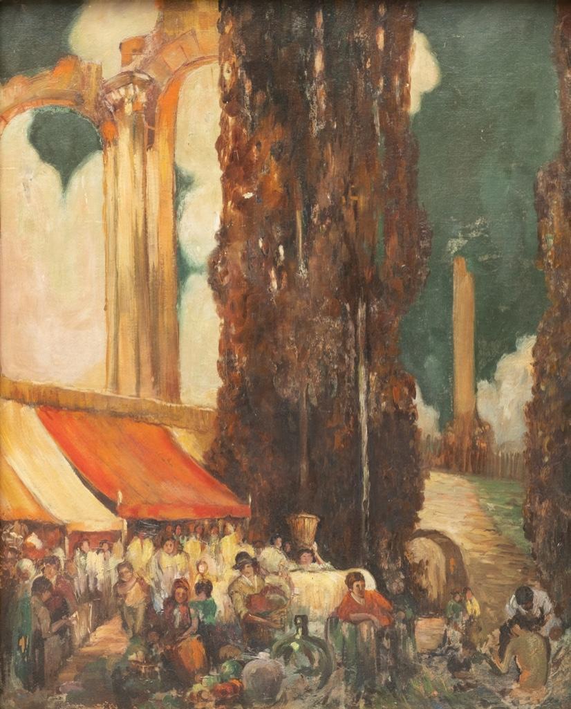 19th/20th Century European School, 'An Italian Marketplace'. Oil on Board (1 of 10)