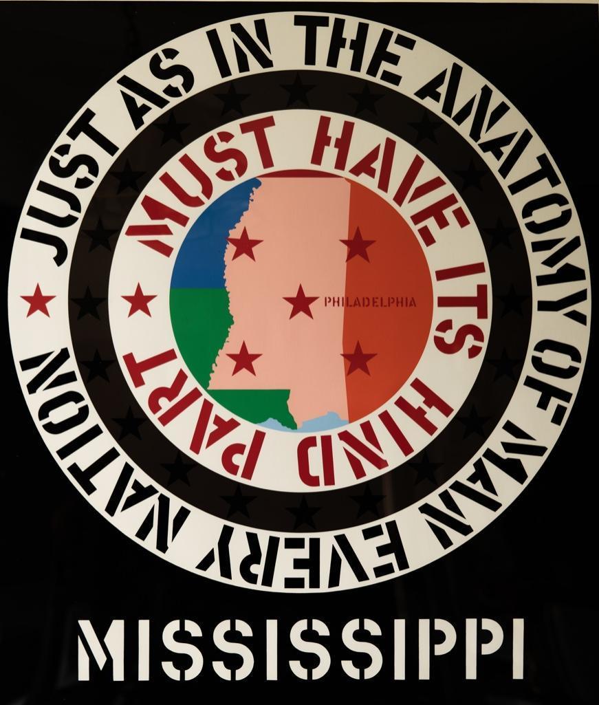 Signed Robert Indiana, 'Mississippi'. Editioned Silkscreen Lithograph, circa 1971 (1 of 4)